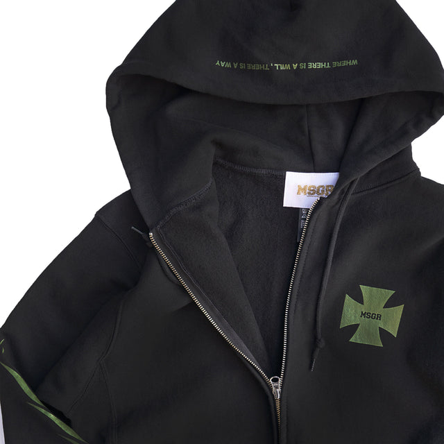 MSGR ジップパーカー / FLAME CROSS 12oz FLEECE ZIP HOOD