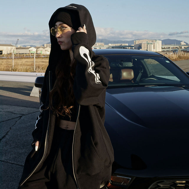 MSGR ジップパーカー / FLAME CROSS 12oz FLEECE ZIP HOOD