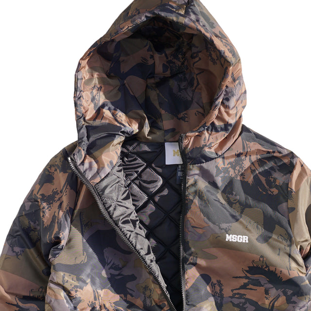 MSGR ジャケット / CAMOUFLAGE PUFF HOOD JACKET