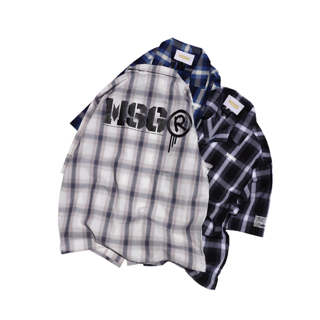 MSGR シャツ / STENCIL LOGO OPEN CHECK SHIRTS