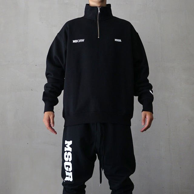 MSGR スウェット / BLOCK LOGO LOOSE FIT HALF ZIP SWEAT