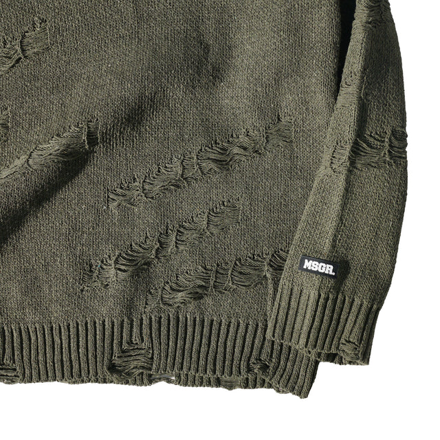 MSGR ニット / VINTAGE DAMAGE CREW KNIT