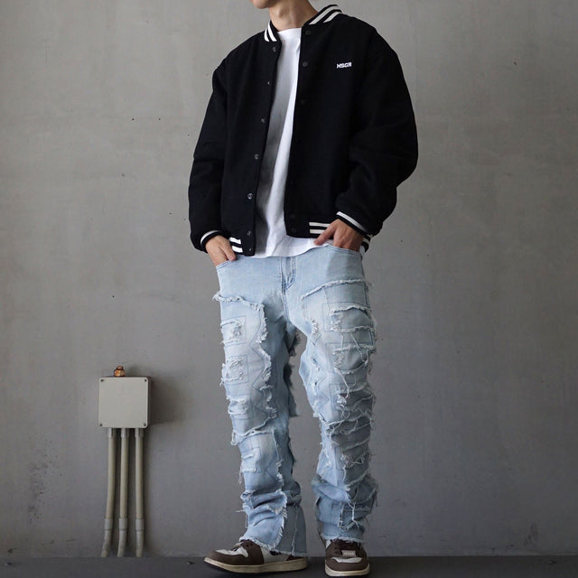 MSGR パンツ / 24 DAMEGE STRETCH DENIM PANTS