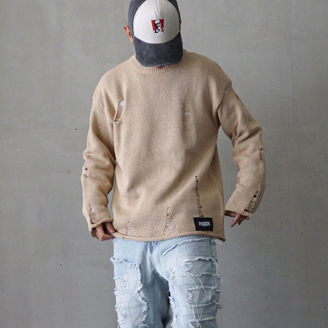 MSGR ニット / DAMAGE CREW KNIT