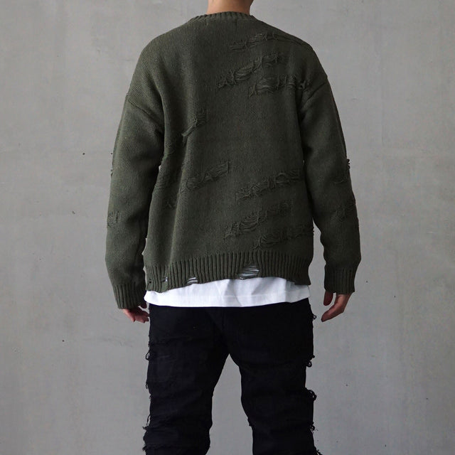 MSGR ニット / VINTAGE DAMAGE CREW KNIT