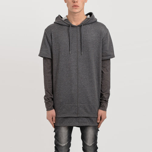 Stealth Layered Hoody-Charcoal