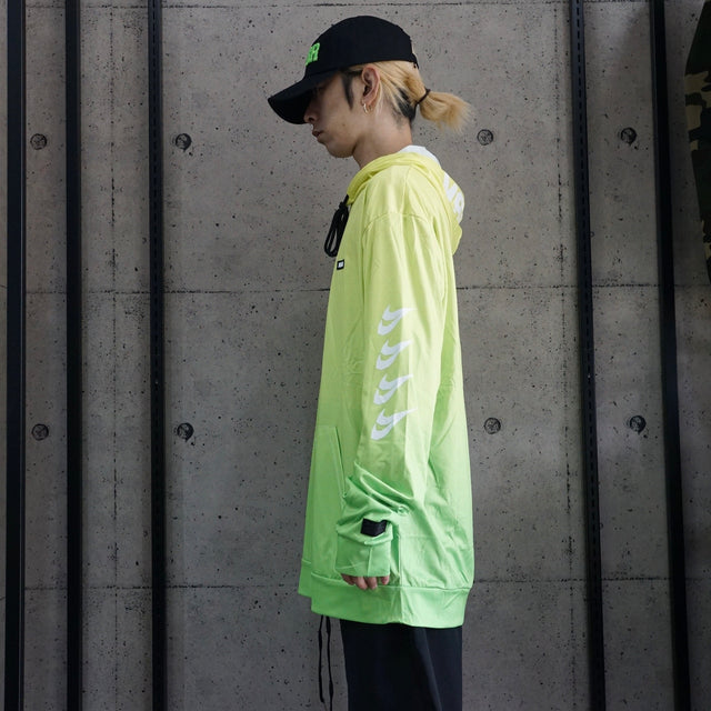 NEON GREEN GRADATION HOOD