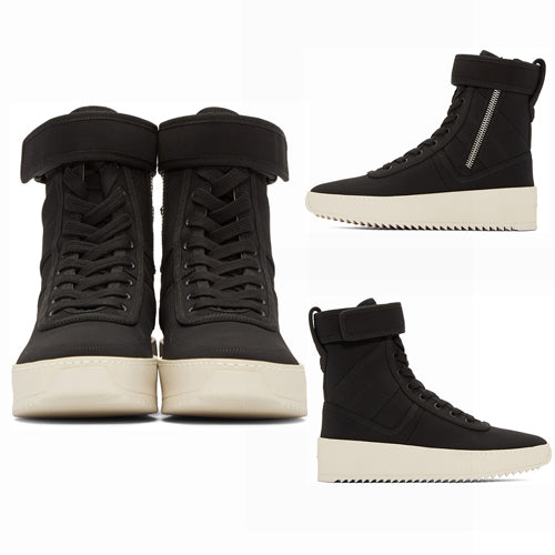 FEAR OF GOD - BLACK MILITARY HIGH-TOP SNEAKERS