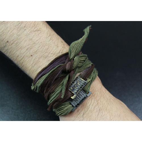 MSGR ジュエリー オーダー / MSGR LOGO PLATE SILK RIBON BRESS