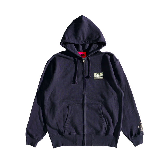 MSGR ジップパーカー / SCRAPED LOGO 10oz PILE ZIP HOOD