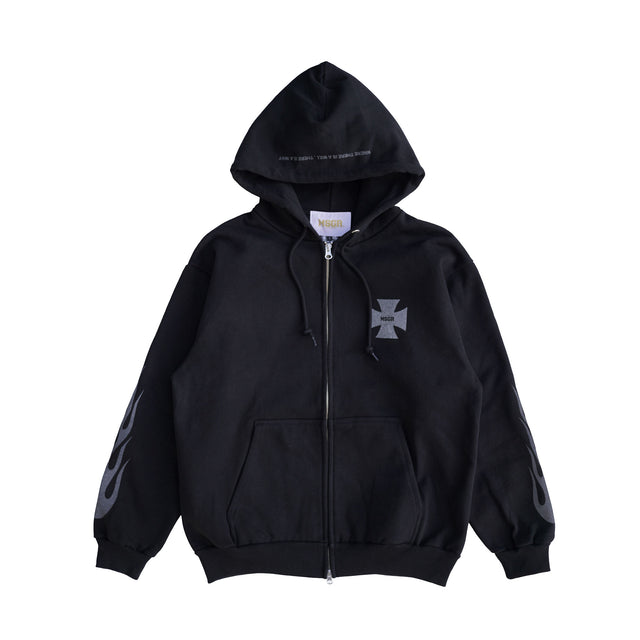 MSGR ジップパーカー / FLAME CROSS 15oz FLEECE ZIP HOOD