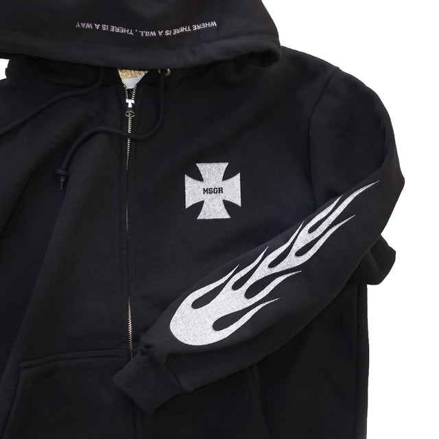 MSGR ジップパーカー / FLAME CROSS 15oz FLEECE ZIP HOOD