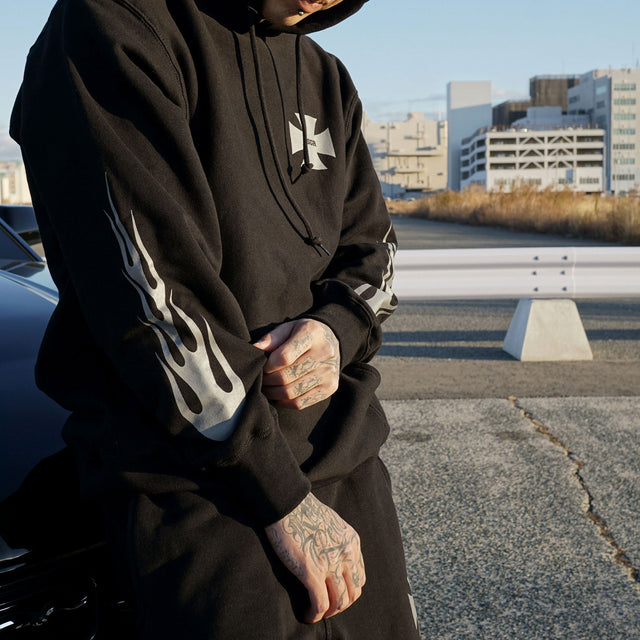 MSGR パーカー / FLAME CROSS 12oz FLEECE PULL HOOD