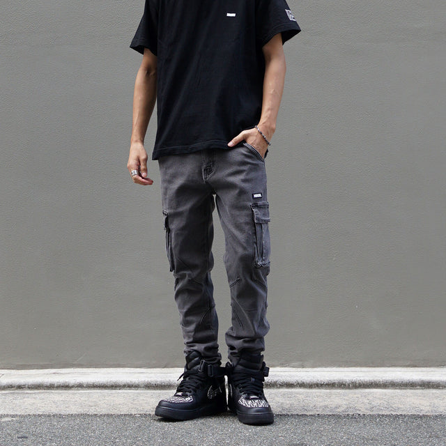 MSGR パンツ / DENIM CARGO SKINY PANTS