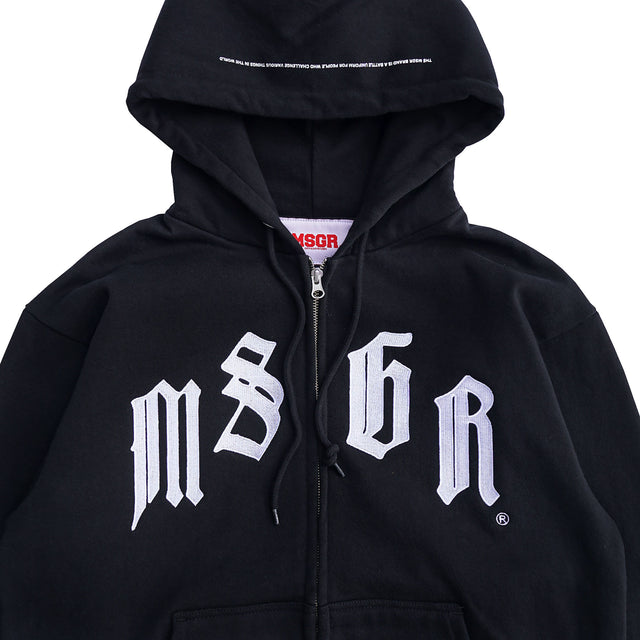 MSGR パーカー / OLD ENGLISH ARCH 15oz FLEECE LINING ZIP HOOD