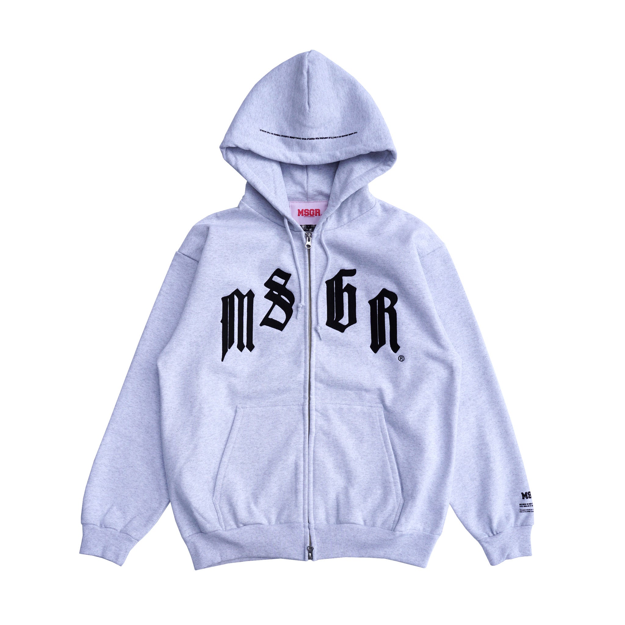 MSGR ジップパーカー / OLD ENGLISH ARCH 15oz FLEECE LINING ZIP HOOD