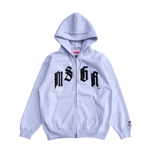 MSGR パーカー / OLD ENGLISH ARCH 15oz FLEECE LINING ZIP HOOD