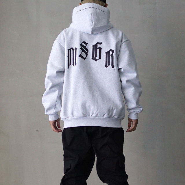 MSGR パーカー / OLD ENGLISH ARCH 15oz FLEECE LINING ZIP HOOD