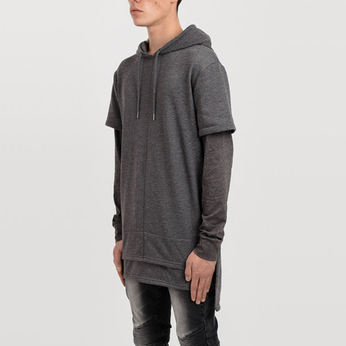 Stealth Layered Hoody-Charcoal
