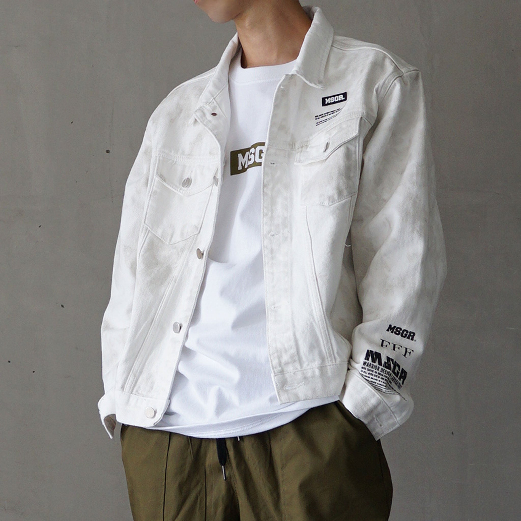 MSGR ジャケット / Dirty White Denim Jacket